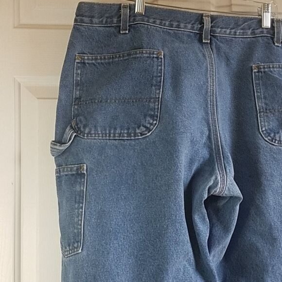Carhartt Dungaree Fit Jeans Flannel Lined Denim Straight Leg Cargo Men's 42 x 30 - Picture 7 of 13
